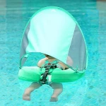 Baby Swim Pool Float With Canopy Detachable Swim Ring Swimming Trainer For Toddlers Kids Trainer Relaxing
