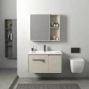 Bathroom Wall Cabinet Vanity Sink Furniture glass basin vanity sink aluminum storage bathroom cabinet