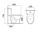 Bathroom Washdown Two Piece Toilets Bowl Pedestal Basin Ceramic Toilet Set