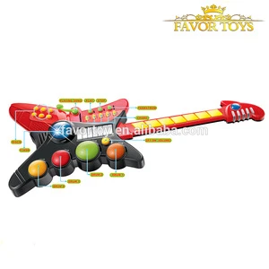 Battery operated kids educational plastic guitar toy musical instrument