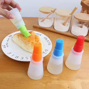 BBQ Tools Kitchen Accessories Silicone Oil Bottle with Brush for Barbecue Cooking Baking Pancake Storage Bottles