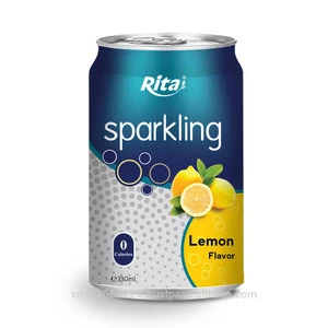 Best Quality Best Price  Free Sample Free Design Label Good Manufacturer From Vietnam 330 ml Canned Lemon Flavor Sparkling Water