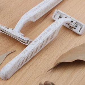 Biodegradable wheat straw material Low-Carbon eco-friendly twin blade shaving razor