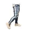 BJ1207 wholesale European and American men jeans/ knee-broken hole ang skinny leg denim jeans boy / side print Slim fit jeans