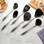 Import black silicone kitchen utensils stainless hollow lever handle cooking tool sets from China