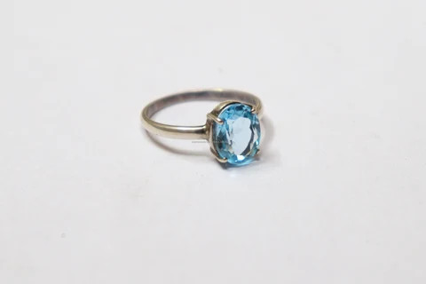 Blue Topaz Natural Gemstone Ring 925 Sterling Silver Wholesale Handmade Party Wedding Silver Rings Jewelry For Women