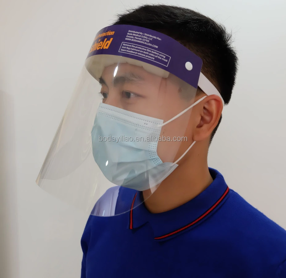 BODA Reusable Safety Advanced Protective with Transparent Film and Sponge Splash Proof medical face shield