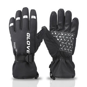 Breathable Waterproof  Windproof Ski gloves warm winter sports outdoor riding thick full touch screen reflective gloves