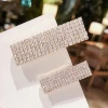 Bridal  Crystal Rhinestone Rectangle Shiny Hairpins Headwear crystal hair clip for Women