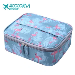 Bulk Animal Print Flamingo Eco Beauty Basics Beach Waterproof  Foldable Packaging Professional Cosmetic Product Bag