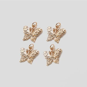 Butterfly Charm Real 14K Rose Gold Plated Zinc Alloy Charm for Bracelet Making DIY Jewelry Making 20x16mm