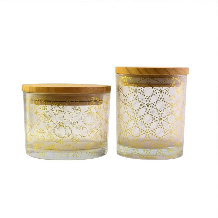 Candle Glass Jar with Bamboo Wood Lid 200ml