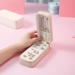 Candy Color Portable Rectangle Jewelry Box Necklace PU Jewelry Earrings Earrings Jewelry Storage Box