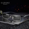 Caponi Shenzhen Men Pure Titanium Flexible TR90 Adjustable Glasses Frame Semi Rim Optical  Eyeglasses Frame Optical Frame