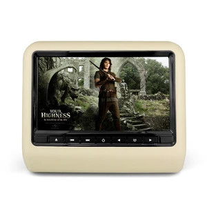 Car Monitor Headrest DVD Player With 800x480 Screen Built-in Speaker Support USB SD Games Remote Control Beige