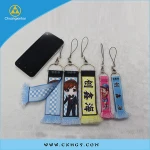 Cartoon anime printed mobile phone strap cell phone strap with sublimation printing