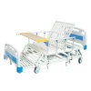 Cheap medical equipment folding handrail manual hospital bed with dining table