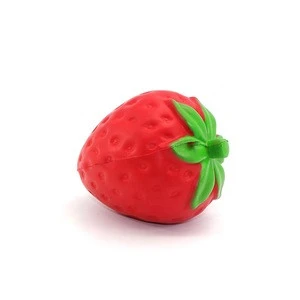 China Factory Direct Sales Customized PU Foam Soft Slow Rising 3D Strawberry Cream Cake Fruits Stress Relief Squishy Toys
