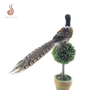 China factory supplies cheap handmade feather pheasant for garden decoration