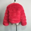 China Factory Wholesale Womens Fashion Faux Fur Overcoat Winter Red Short Jacket Coat