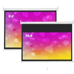China Factory150inch Manual Wall Mounted Projection Screen office business ceiling hanging projector screen