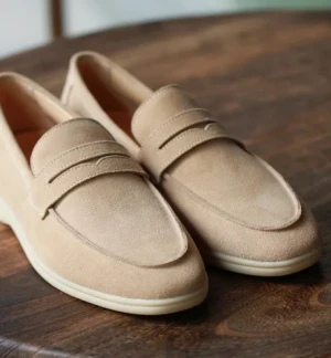 China Shoe Factory Handmade High Quality Loafer Low Heel Women Pump Casual Shoes