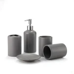 China supplier hotel multi-Colored round ceramic accessories bathroom set