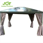 China Wholesale Custom  3*4M Aluminum Metal Outdoor Polycarbonate Glass Plastic Roof Gazebos