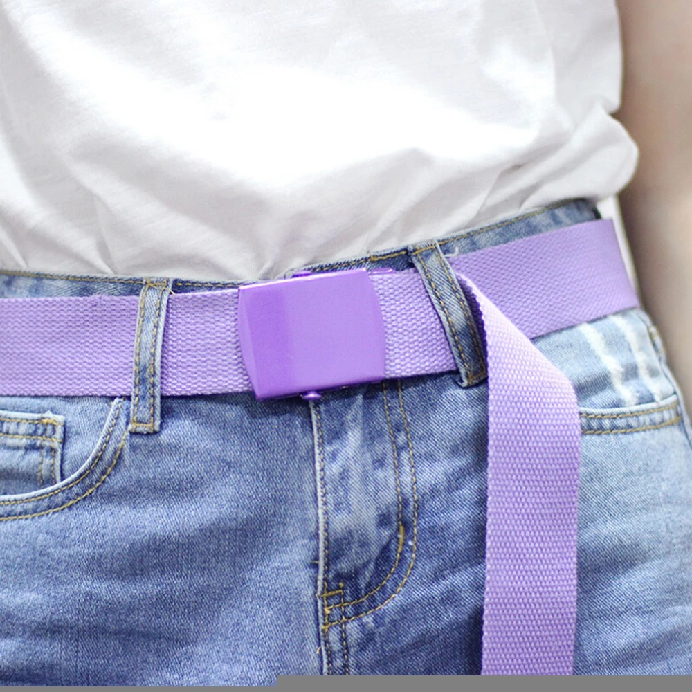 Chinber Colorful Automatic Buckle Casual Canvas Fabric Belts In Bulk