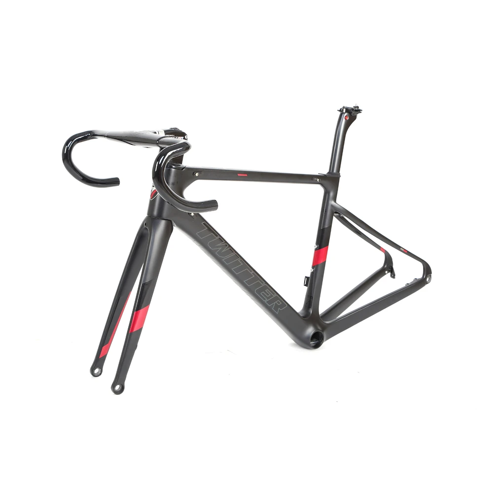 Chinese twitter bicycle factory 700c aero racing all hidden cable carbon road disc frame