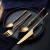 Import Classic Gold Dinner Fork Spoon Wedding Stainless Steel Cutlery Set Colorful Handle from China