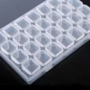 Clear Plastic 28 Slots Adjustable Tablet Medicine Pill Jewelry Storage Organizer Box Container