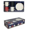 Closeout Elegant Colored 4 Tea Cups and Saucers Set