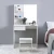 Import Corner Makeup Dressing Table Dresser with Drawer Mirror Shelves Stool Set White from China