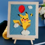 Craft Gift Home Decor DIY Cross Stitch Set Handwork DIY Punch Needle Embroidery Kit With Hoop