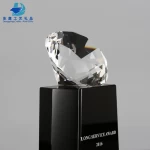 Crystal Diamond on Top Black Crystal Trophy Award Engraved Corporate Awards