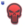 Custom 3D Skull logo badge Flag rubber PVC Military Patch for Clothing