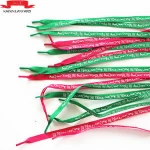 Custom design factory shoelaces with silkscreen printing logo, promotion shoe lace