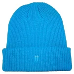 Custom Embroidered Rib Knitting Style 100% Acrylic Turn Up Beanie Winter Toque Hats