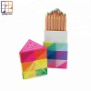 Custom empty triangular design paper gift packaging box for colored pencils