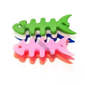 Custom Fish Shape Silicone Headphone Wire Cable Organizer For Storage