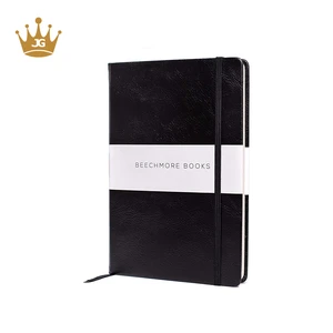 Custom high quality 2019 black pu hardcover business notebook with factory price