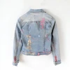 custom hot sale patch back print cotton jean denim for women jacket