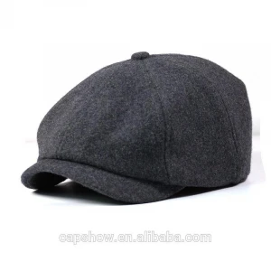 Custom Ivy Hats Short Brim Berets Men Caps Blank Wool Beret