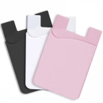 Custom Logo Printed 3M Adhesive card holder Silicone Cell Phone Wallet for Promotions