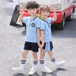 Custom made Summer private school kindergarten 100% Cotton Picture design suit school uniforms Wholesale