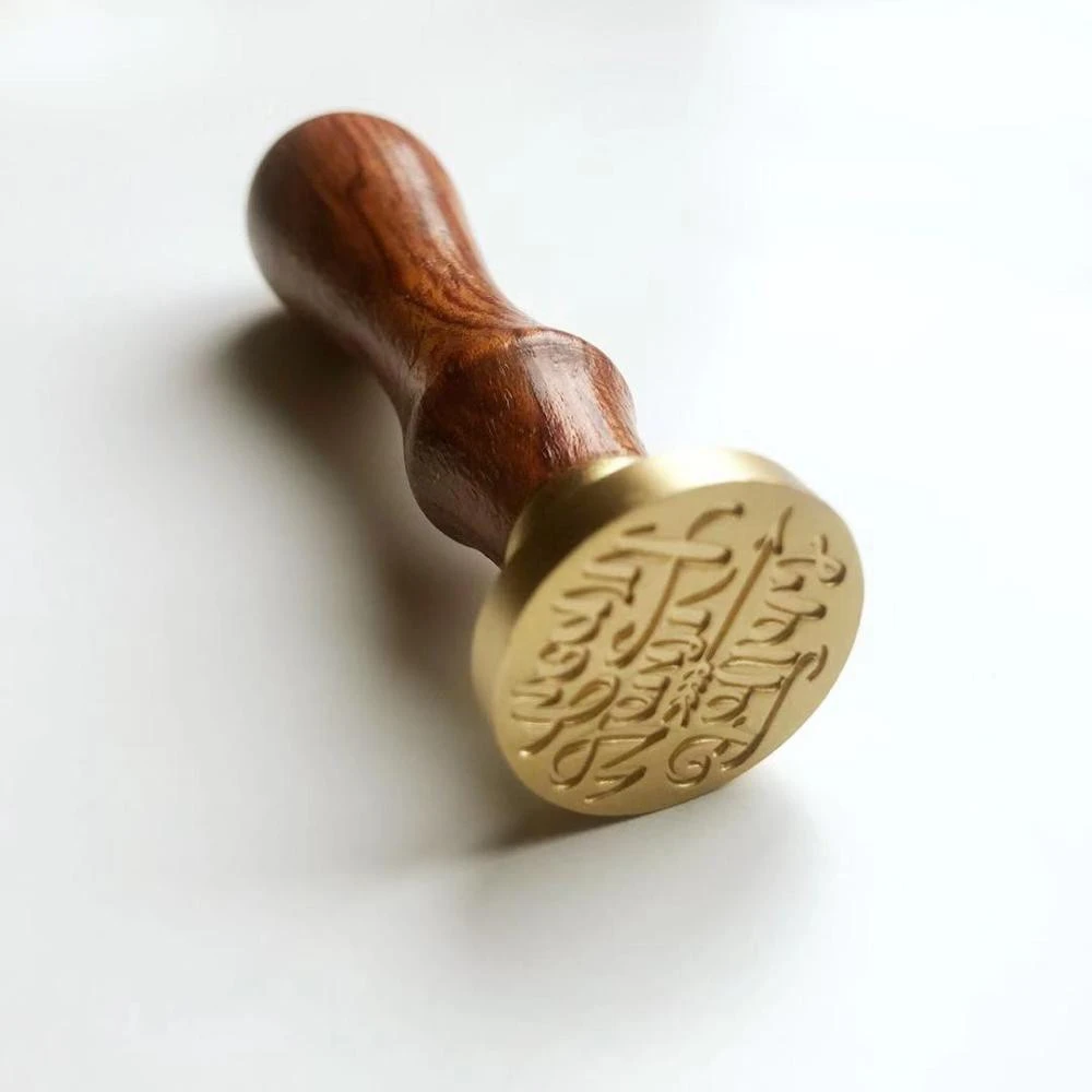 Custom make wooden handy fire wax seal stamp rosewood wax seal wedding stamps brass head wooden stamp