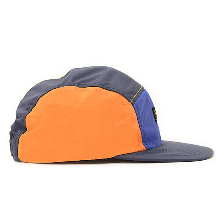 Custom Men Women Waterproof 5 Panel Camper Hat Nylon Hip Hop Sports Cap With Woven Label