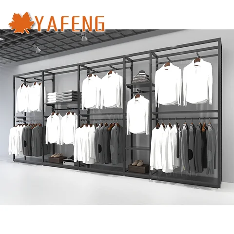 Buy Custom Modern Garment Clothing Display Rack Metal Boutique Clothing ...