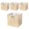 Custom Multifunctional Box Foldable High Capacity Canvas Household Handle With Metal Frame Fabric Storage Box Decorative